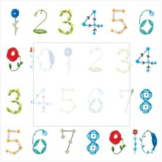 画像3: ブロックメモ帖『花数字 うすあい』 / 同柄100枚綴り (3)