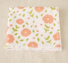 画像1: ゆきはな「はまなす」 / 綿100％ トリプルガーゼハンカチ (1)