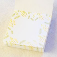 画像2: ブロックメモ帖『ミモザ』 / 同柄100枚綴り (2)