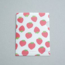 画像1: ミニチュア クリアファイル-いちご (1)